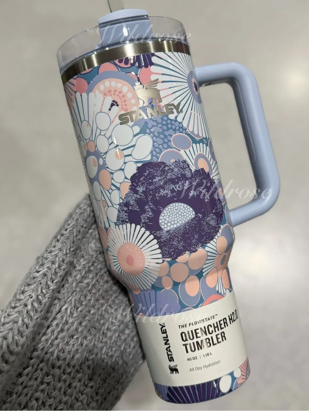 Stanley 40oz Quencher Tumbler Blue Dream Wildflower New